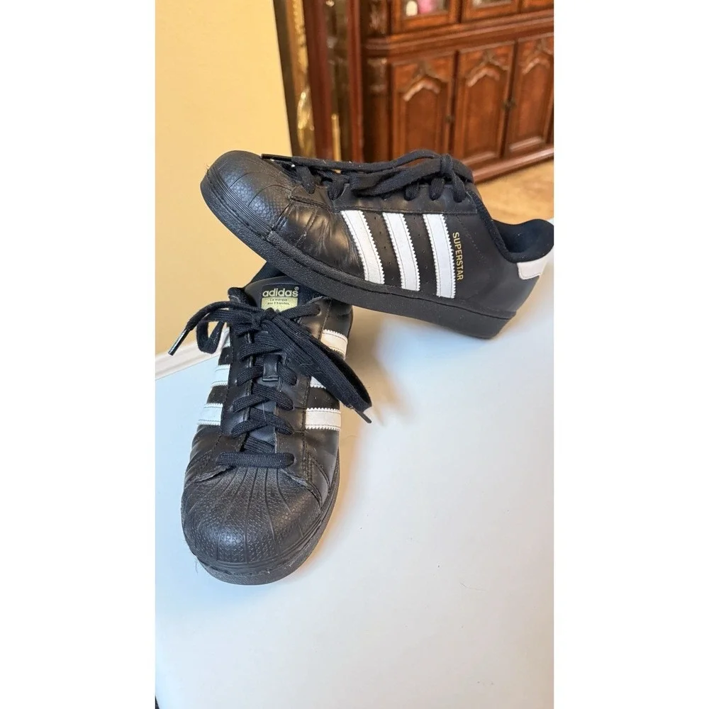 adidas Superstar Black White Shell Toe Leather Sneakers Men's US 7.5